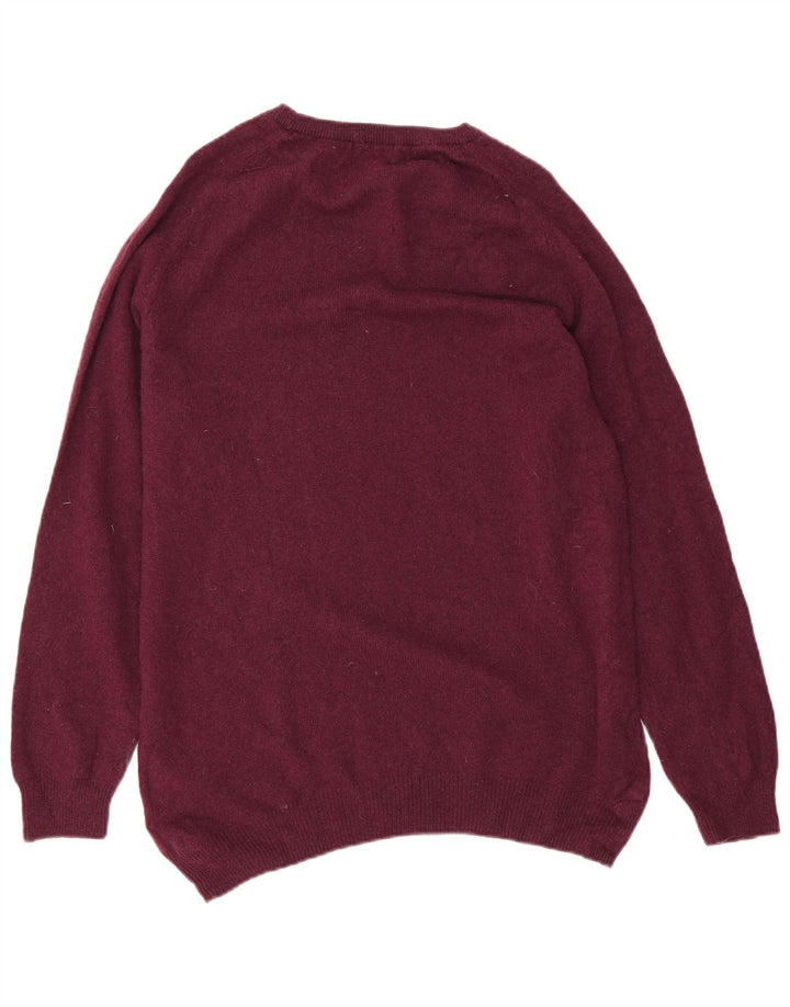 Marks & Spencer Herre Blue Harbor Crew Neck Jumper Sweater Large Burgundy