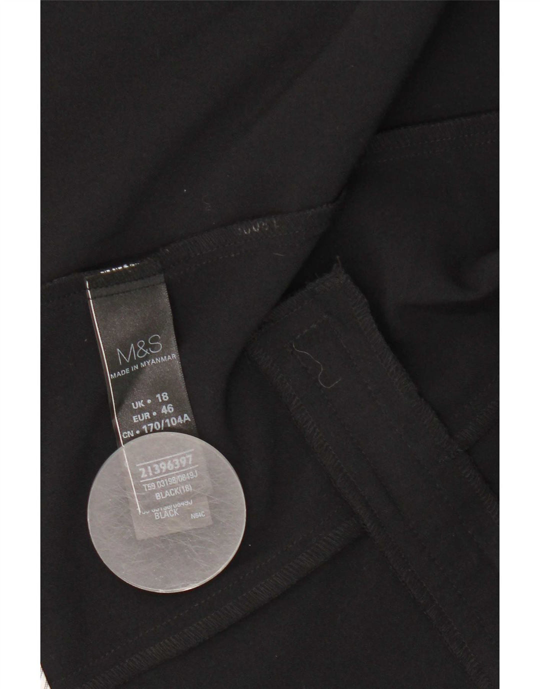 Marks & Spencer Womens Open Blazer Jacket UK 18 XL Sort Polyester