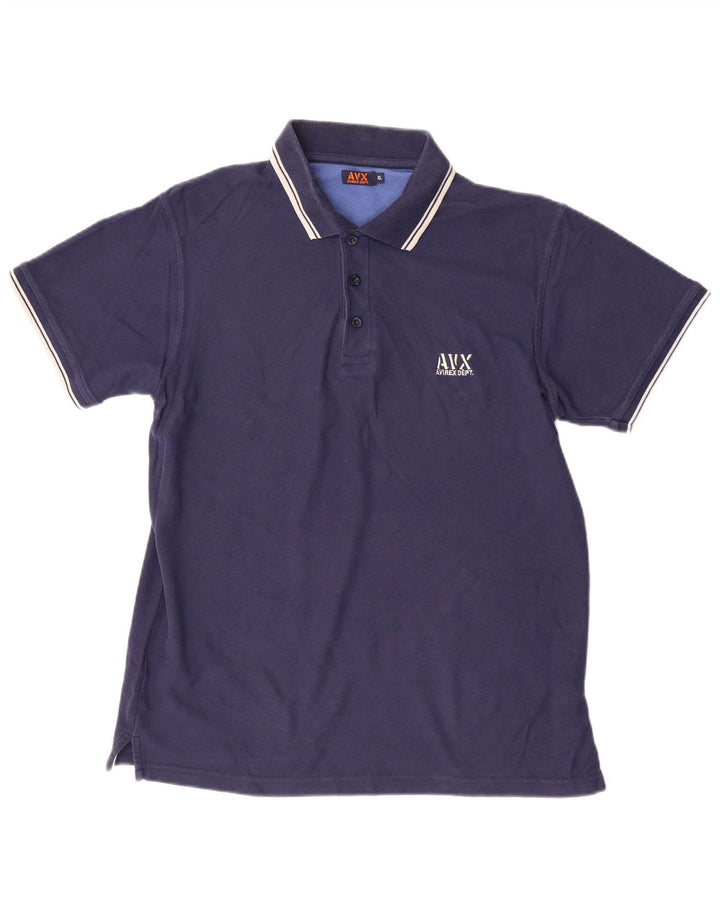 AVIREX herre poloshirt XL marineblå bomuld
