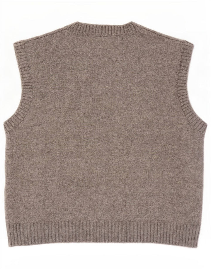 Zara Womens Crop Vest Tank Top UK 14 Medium Grey Polyester