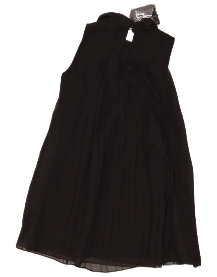 Coast Womens Ærmeløs A-Line Kjole UK 12 Medium Sort Polyester