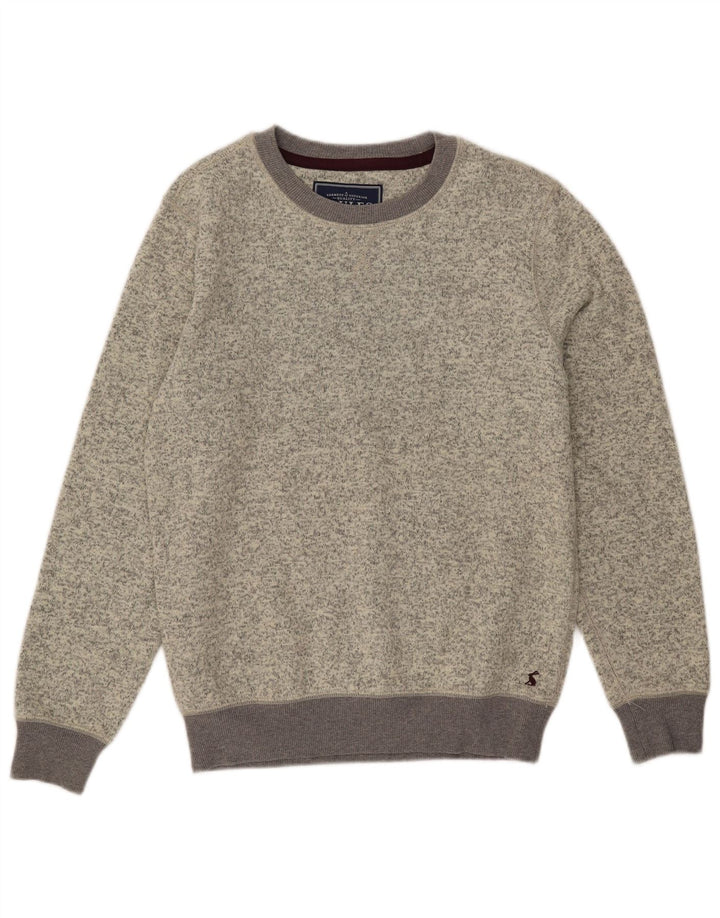 Joules Herre Boat Neck Jumper Sweater Small Grå Flecked Polyester