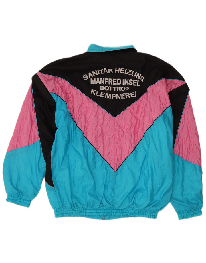 Vintage træningsdragt til mænd Topjakke Medium Blue Colourblock Nylon
