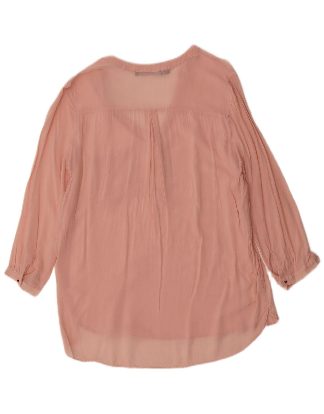 Zara Dame 3/4 ærmet gennemsigtig tunika Top UK 10 Lille Pink