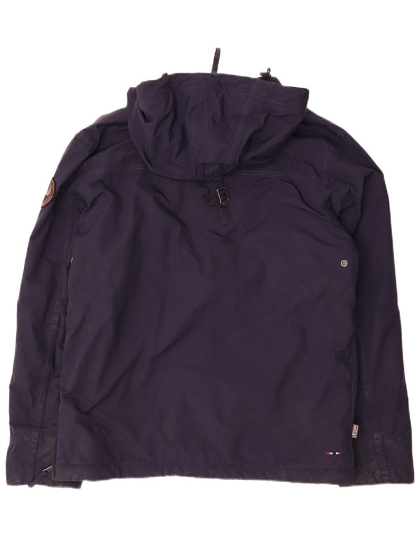 Napapijri Herre Grafisk Hættejakke Anorak UK 38 Medium Navy Blue