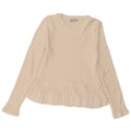 Zara Dame Pullover Top Langærmet UK 12 Medium Off White