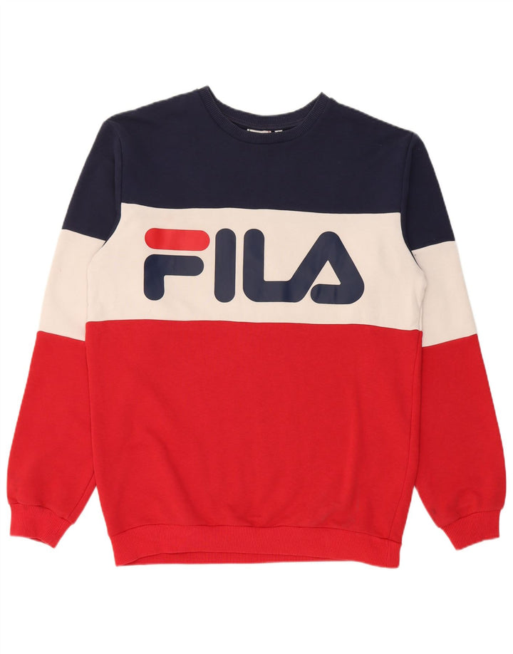 Fila Herre grafisk sweatshirt Jumper Lille flerfarvet Colourblock Bomuld
