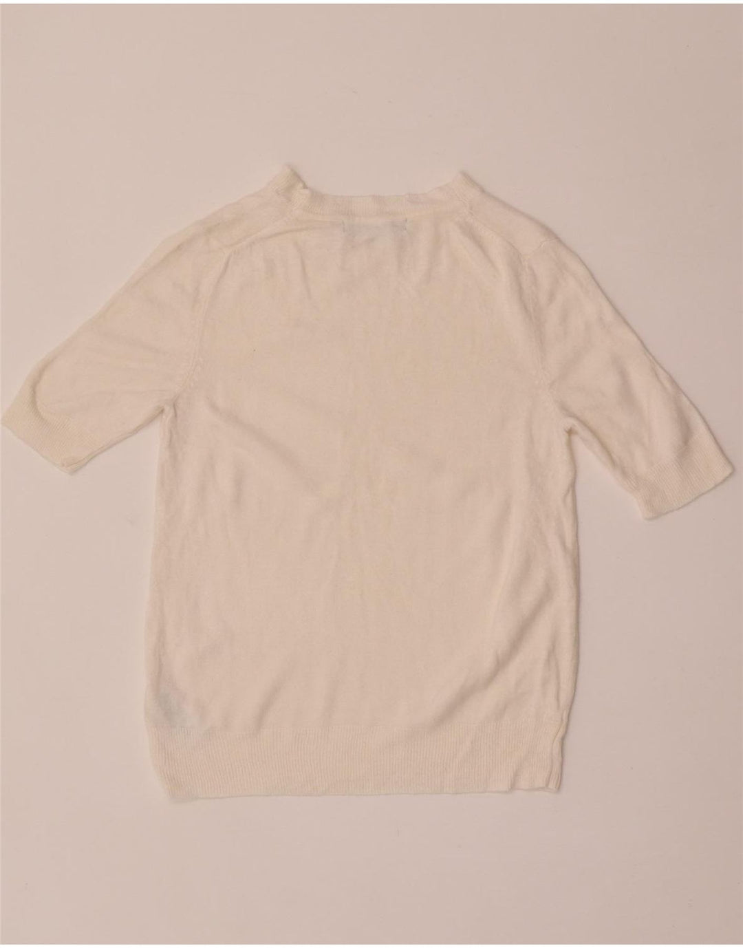 Marks & Spencer Dame Boat Neck Jumper Sweater UK 8 Small Off White