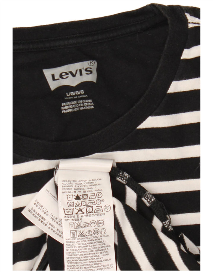 Levi's Herre T-shirt Top Stor sort stribet bomuld