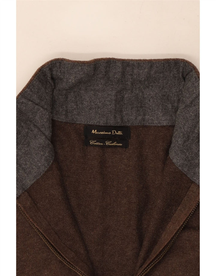 Massimo Dutti Herre lynlås-hals sweater lille brun bomuld