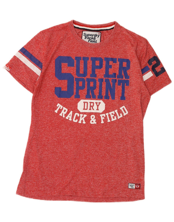 Superdry Grafisk T-shirt top til mænd, stor rød flækket bomuld