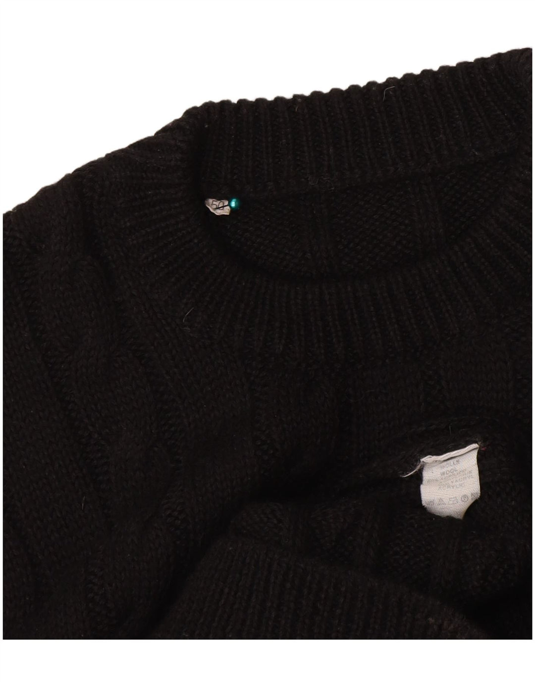 Vintage Dame Jumper Kjole IT 50 XL Sort Uld