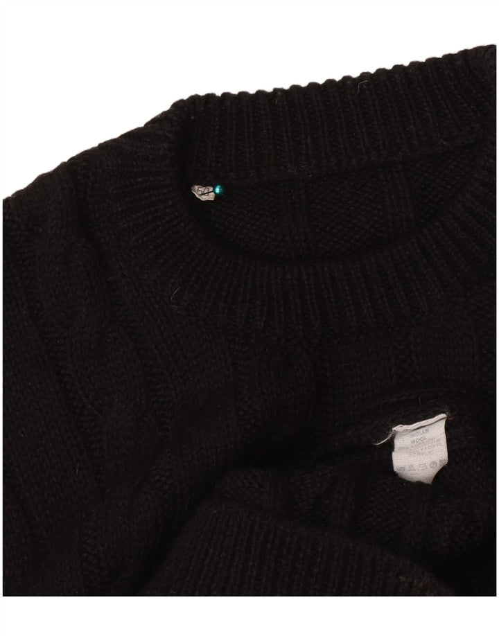 Vintage Dame Jumper Kjole IT 50 XL Sort Uld