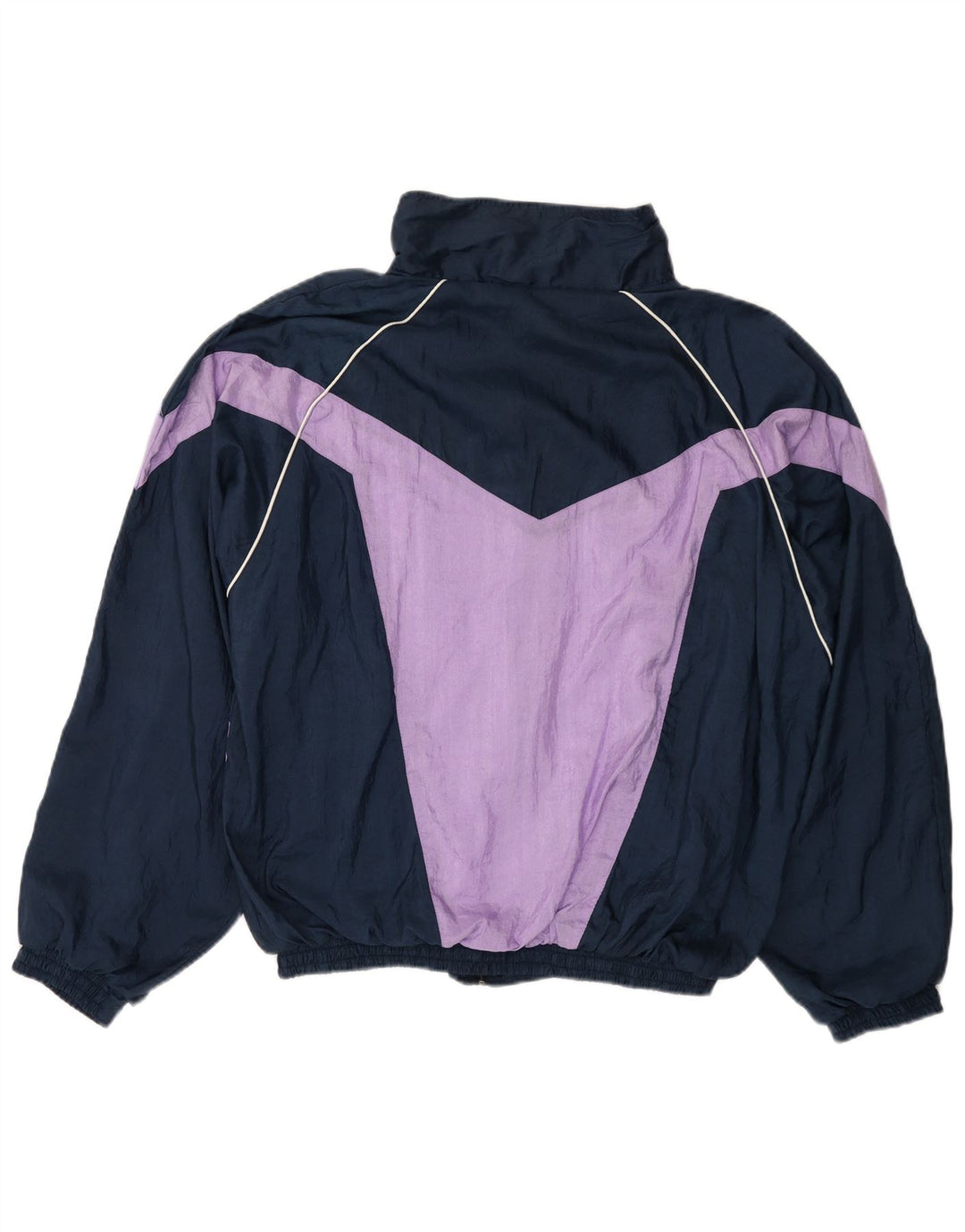 VINTAGE Træningsdragt til mænd Topjakke XL Marineblå Colourblock Polyester