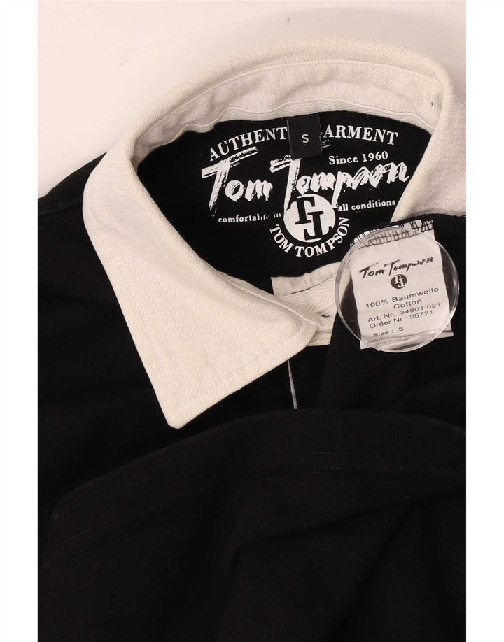 Tom Tompson Herre grafisk rugby poloshirt Lille sort farveblok