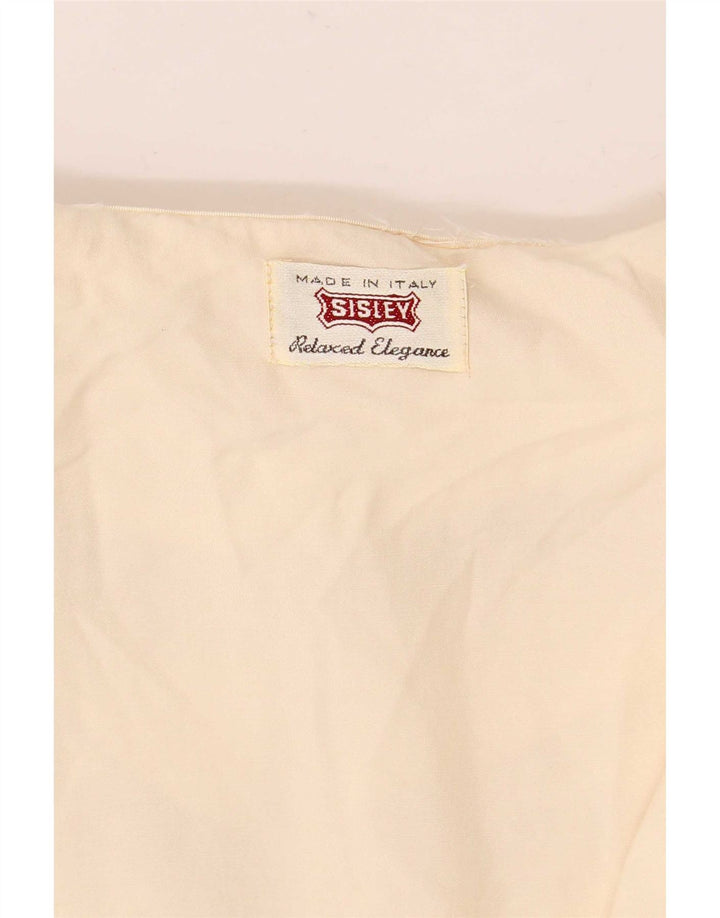 Sisley Womens Shirt Bluse UK 14 Medium Off White Floral