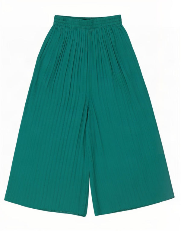 Zara Womens Cullotes Cropped Trousers XS W24 L19 Grøn polyester