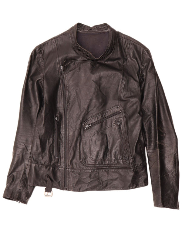 Dainese Womens Biker Læderjakke UK 14 Medium Sort Læder