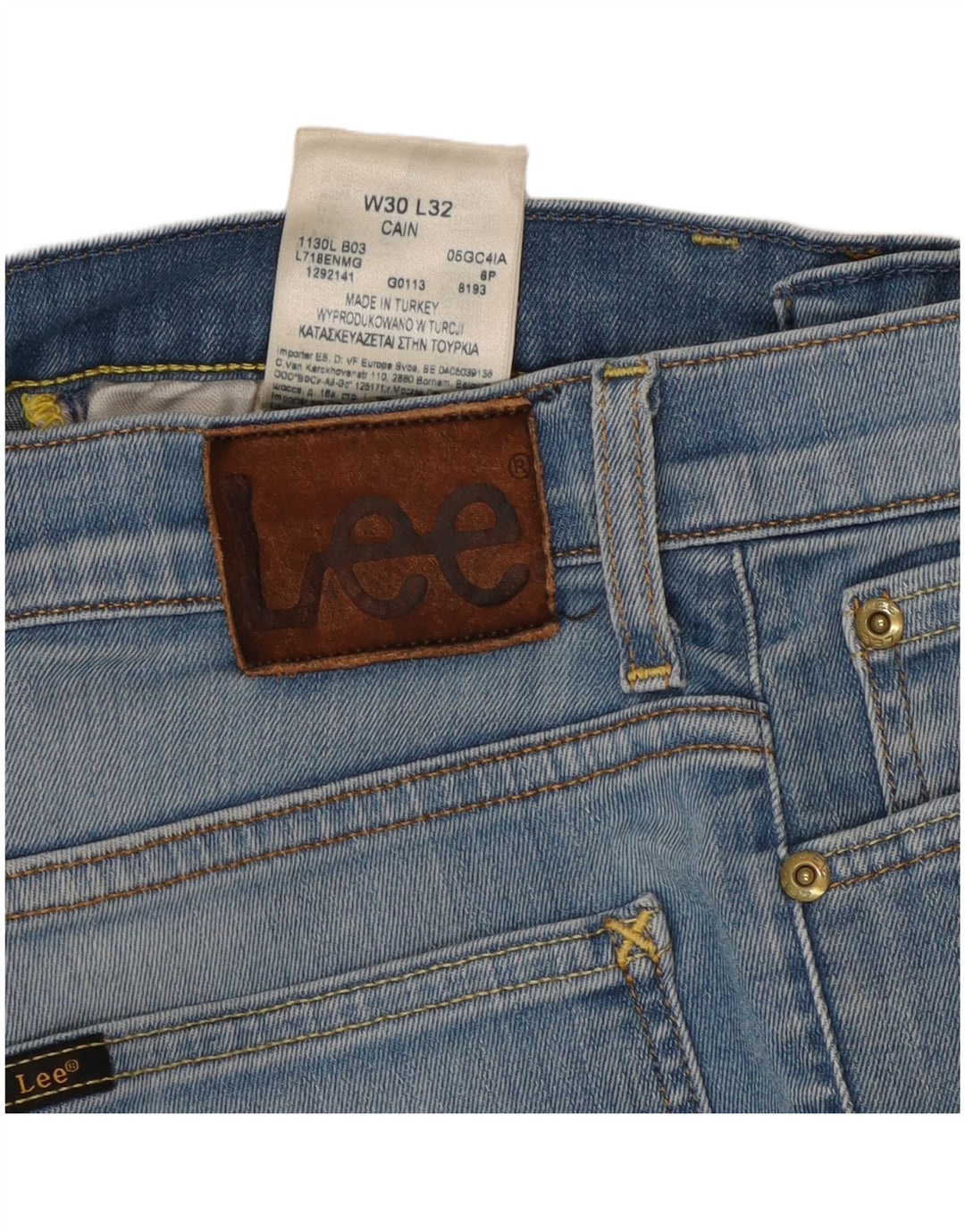 LEE Dame Cain Slim Jeans W30 L27 Blå Bomuld