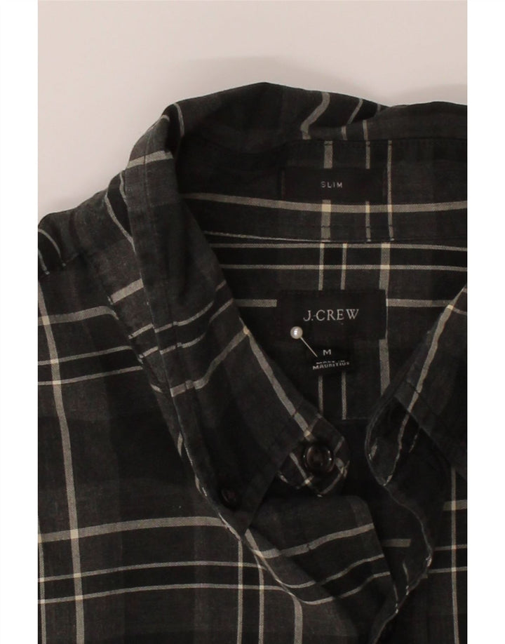 J. CREW Mens Slim Fit Shirt Medium Black Check Cotton Vintage J. Crew and Second-Hand J. Crew from Messina Hembry 