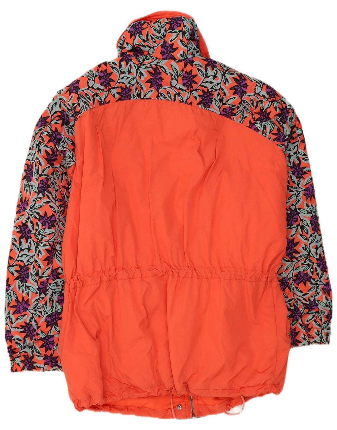 Maier Dame Oversized Skijakke UK 10 Small Orange Floral Polyamide