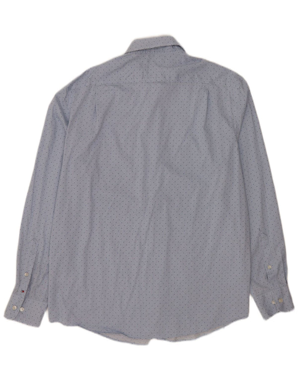 Tommy Hilfiger Herre Regular Fit skjorte str. 16 1/2 Large blå ternet bomuld