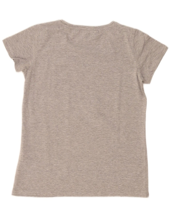 Rifle Womens Graphic T-Shirt Top UK 14 Large Grey Flecked Cotton