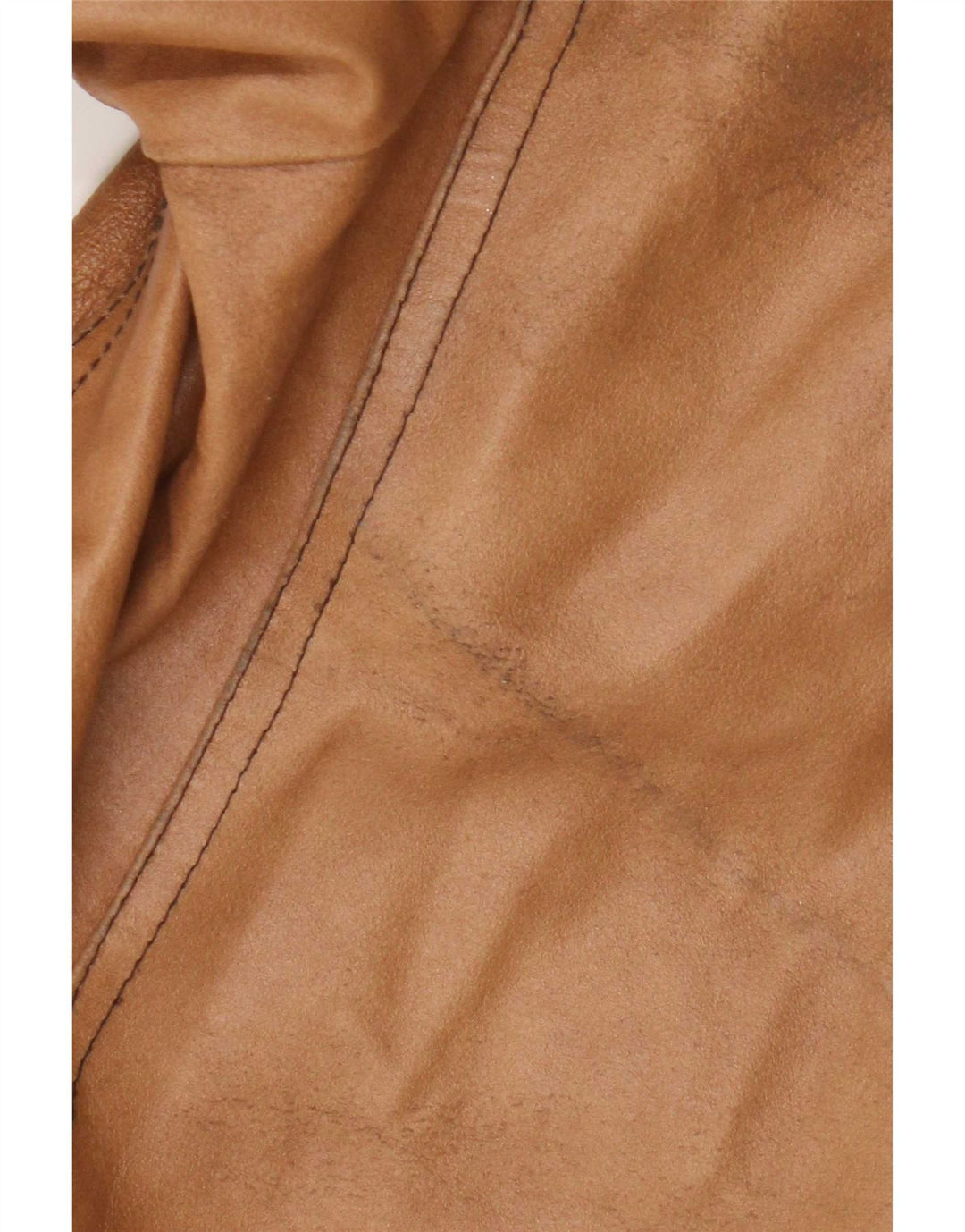 Vintage læderjakke til kvinder UK 18 XL Beige