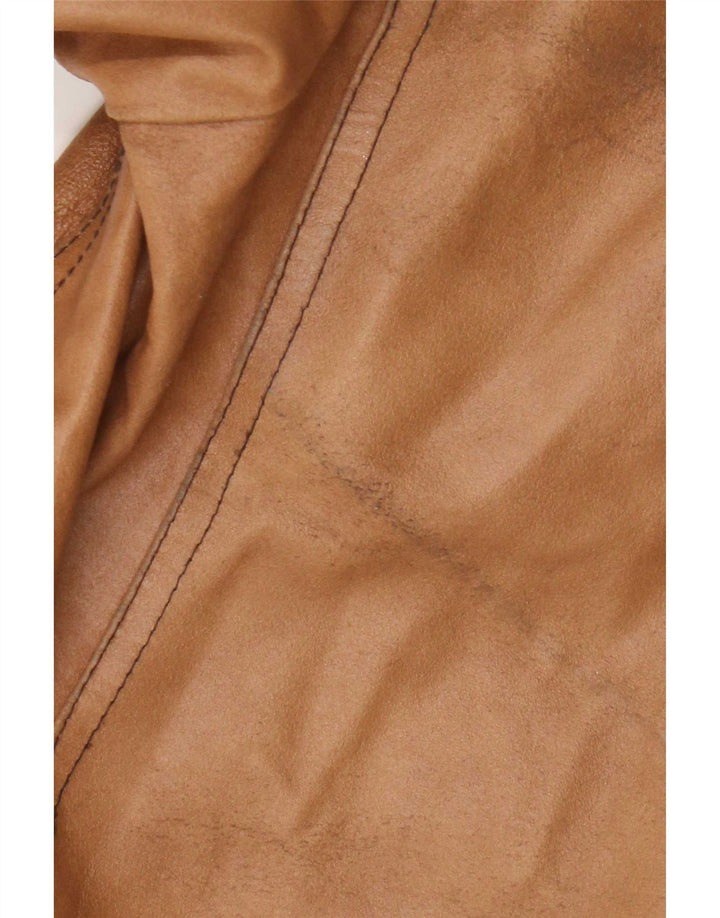 Vintage læderjakke til kvinder UK 18 XL Beige
