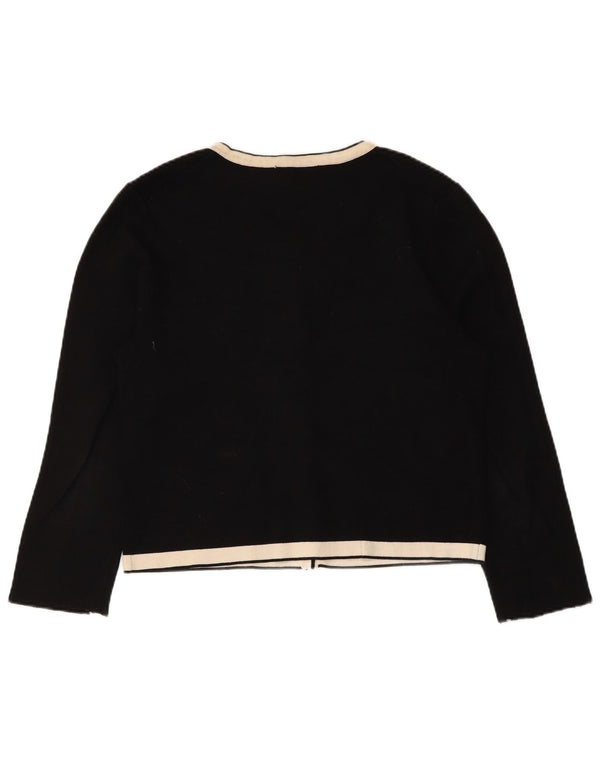 Zara Womens Crop Cardigan Sweater UK 18 XL Sort Colourblock