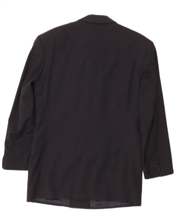 Hugo Boss Herre Double Breasted Blazer Jacket UK 40 Large Black Wool