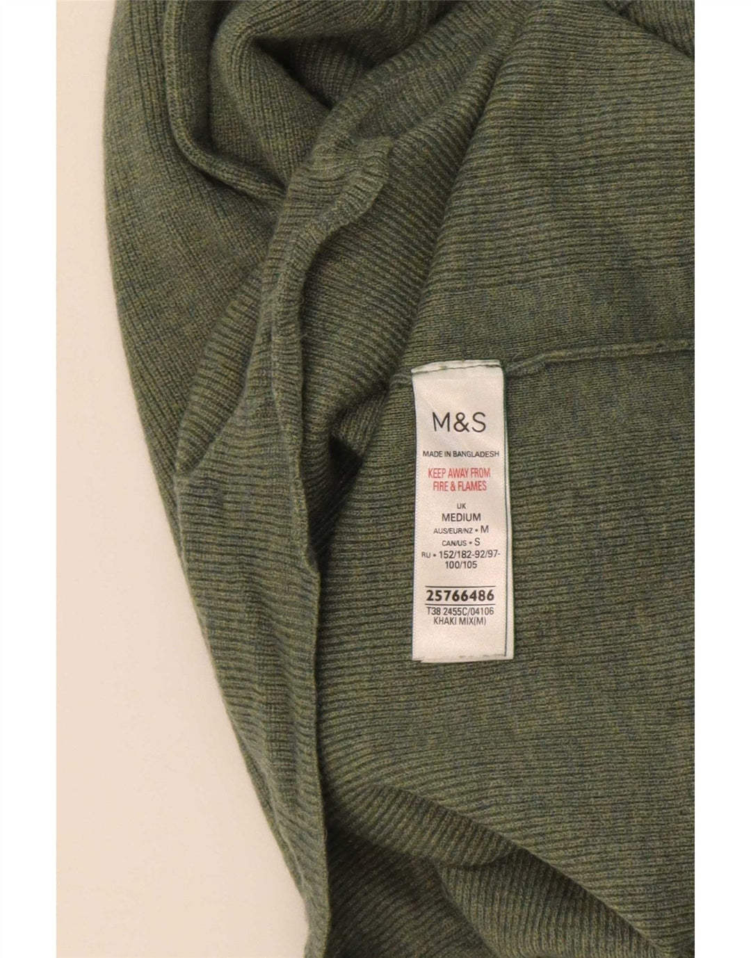 Marks & Spencer Dame Turtle Neck Jumper Sweater UK 14 Medium Green