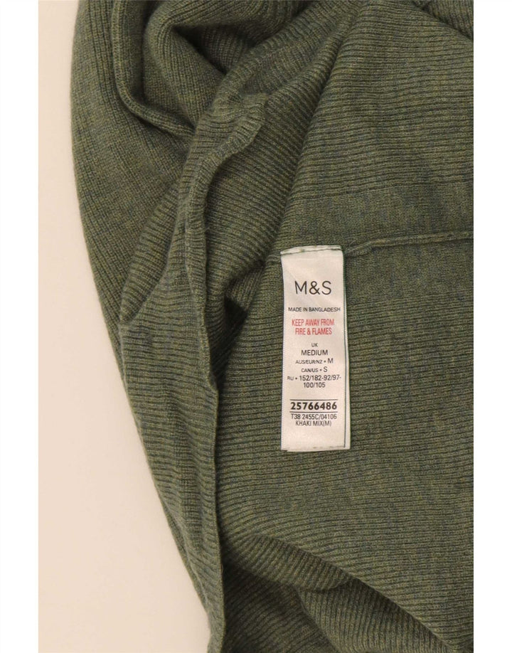 Marks & Spencer Dame Turtle Neck Jumper Sweater UK 14 Medium Green