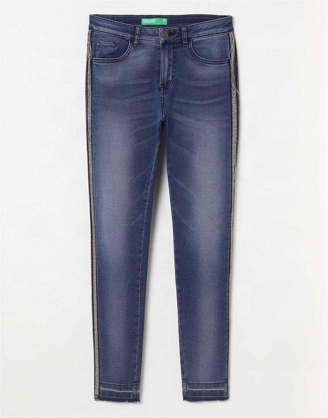 Benetton Dame Skinny Jeans W27 L27 Blå