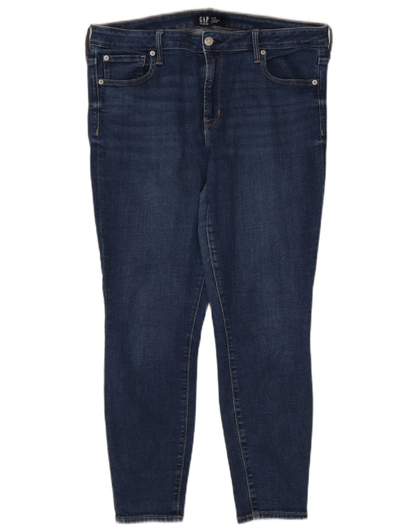Gap Dame Skinny Jeans UK 16 Large W33 L27 Blue Cotton