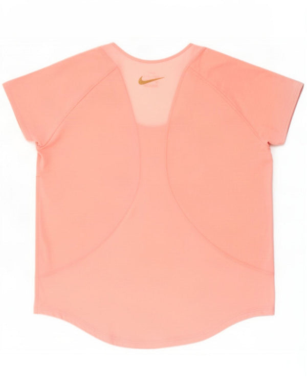 Nike Dame Dri Fit Grafisk T-Shirt Top UK 14 Medium Pink