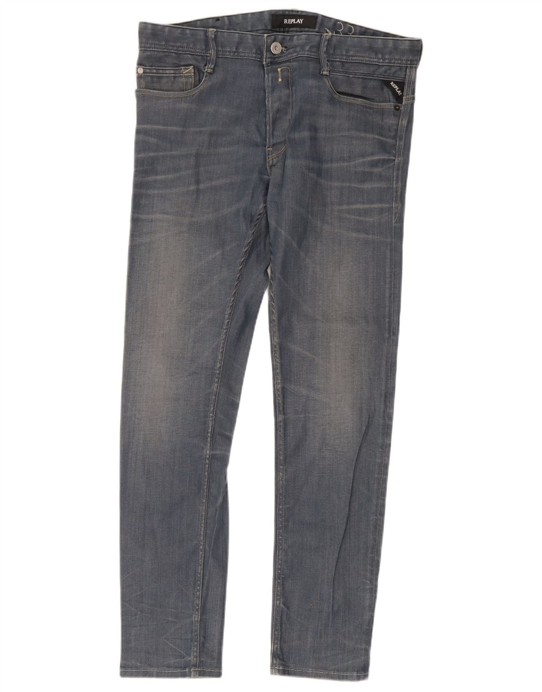 Replay Herre Slim Jeans W33 L32 Blå Bomuld