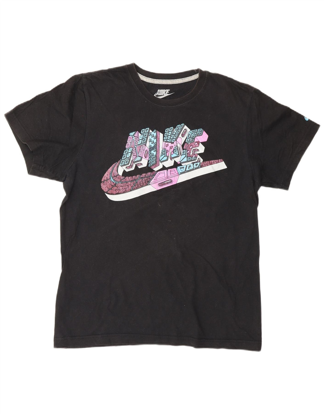 NIKE Herre Regular Fit Grafisk T-Shirt Top Lille Sort