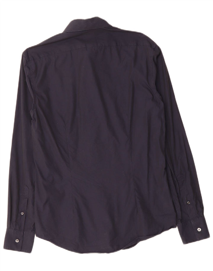 CALVIN KLEIN Slim Fit skjorte til mænd, lille marineblå bomuld