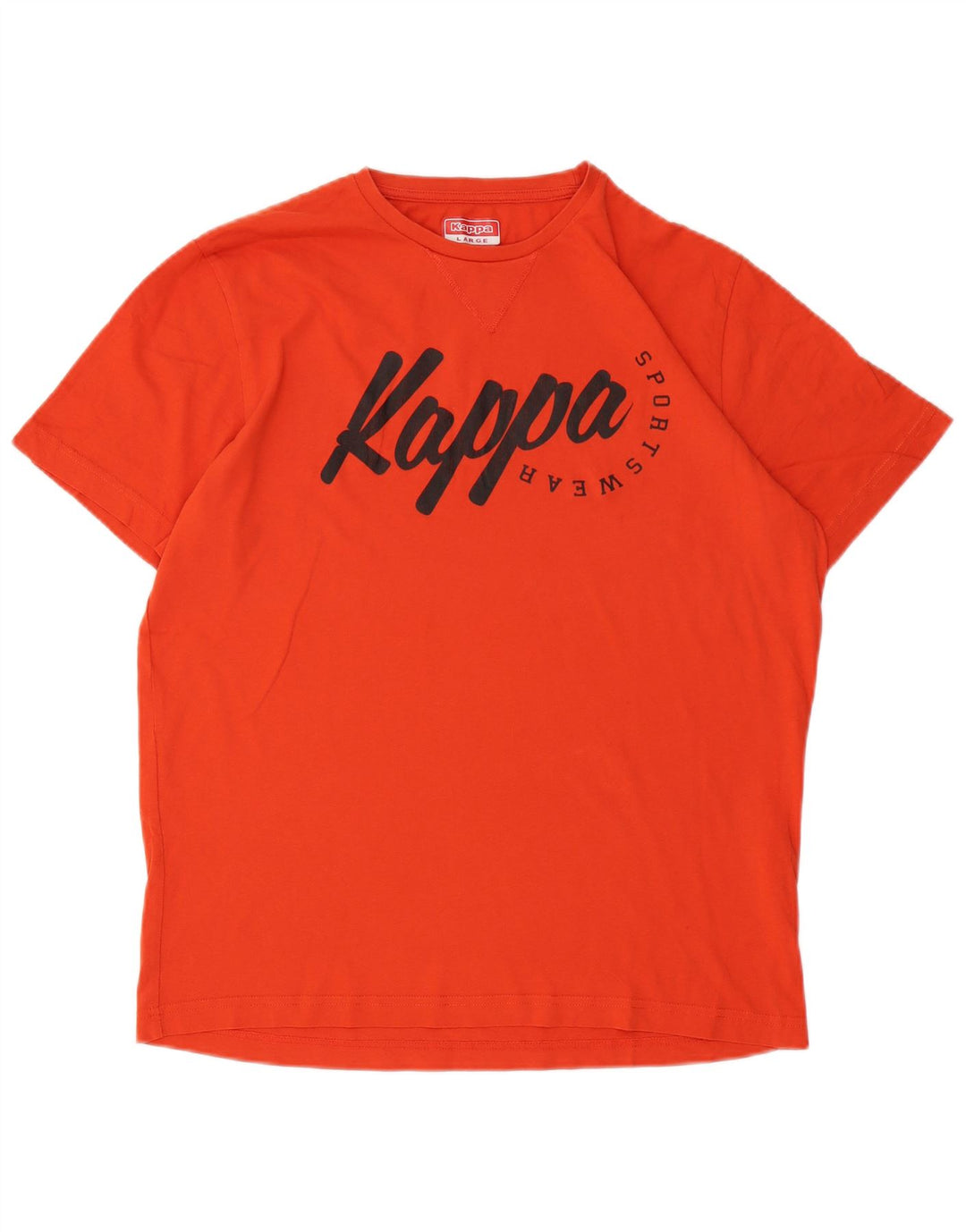 Kappa Herre Grafisk T-Shirt Top Stor Orange Bomuld