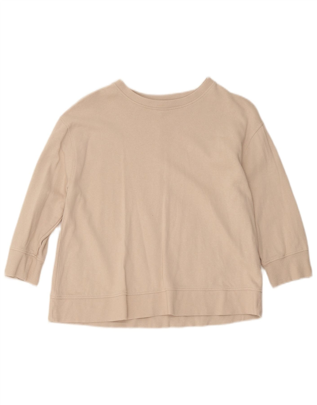 Zara Sweatshirt med 3/4 ærmer til kvinder UK 10 Small Beige