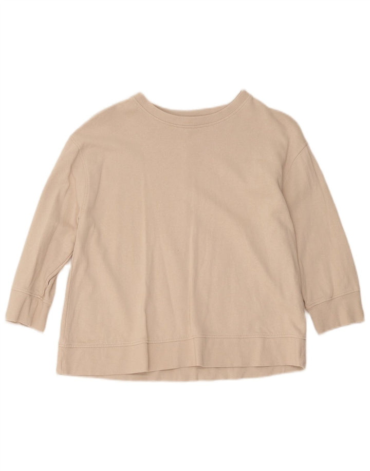 Zara Sweatshirt med 3/4 ærmer til kvinder UK 10 Small Beige