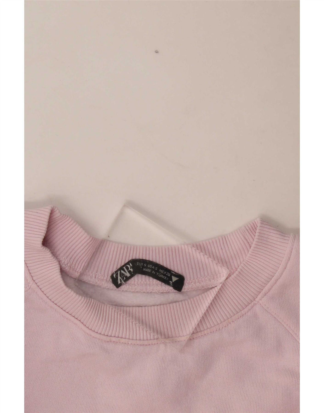 Zara Womens Crop Oversized Sweatshirt Jumper UK 10 Small Pink