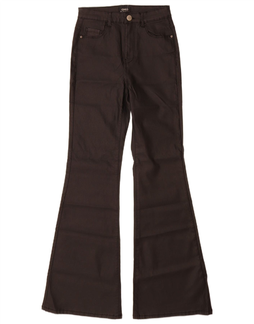 Only Womens Flare Casual Bukser Small W26 L30 Black Viscose