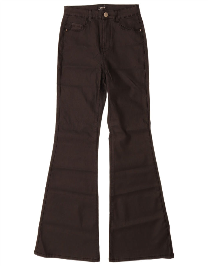 Only Womens Flare Casual Bukser Small W26 L30 Black Viscose