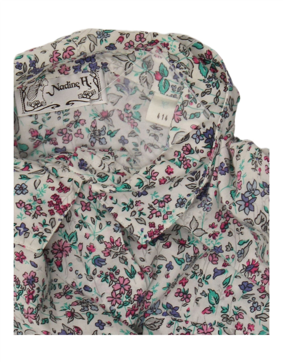 Nadine H Kortærmet skjortebluse til kvinder EU 38 Medium White Floral