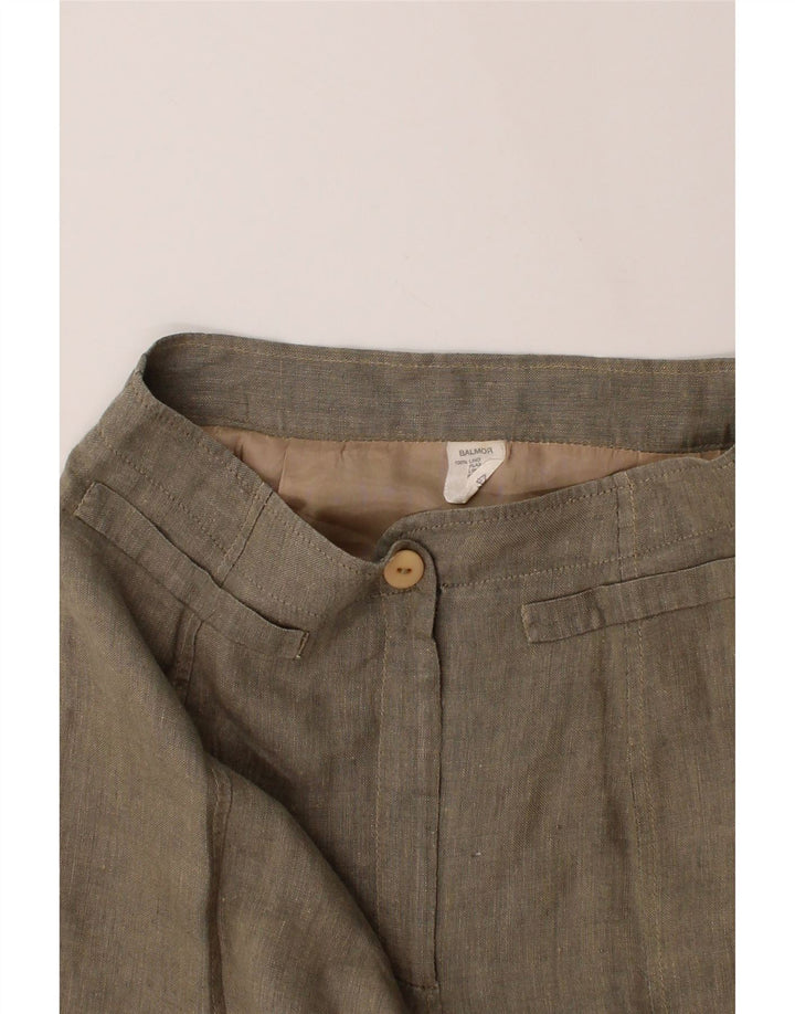 VINTAGE Womens Straight Skirt IT 42 Medium W28  Beige Linen Vintage Vintage and Second-Hand Vintage from Messina Hembry 