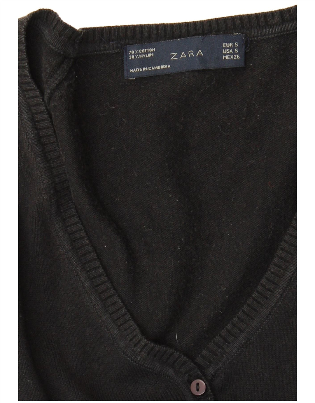 Zara Dame Cardigan Sweater UK 10 Small Black