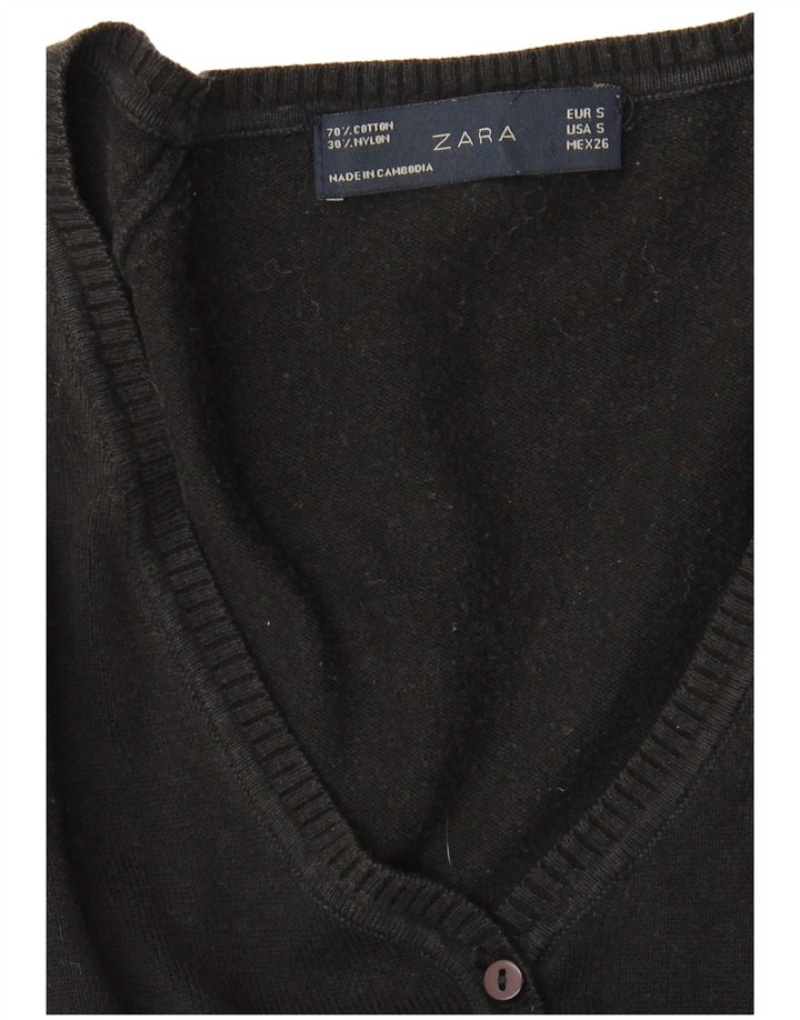 Zara Dame Cardigan Sweater UK 10 Small Black