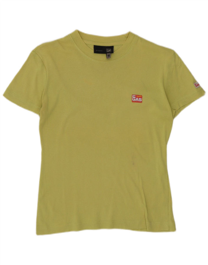 Gas T-shirt top UK 12 mellemgrøn bomuld